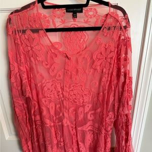 Beautiful 22/24 Lane Bryant Peach Laced Blouse